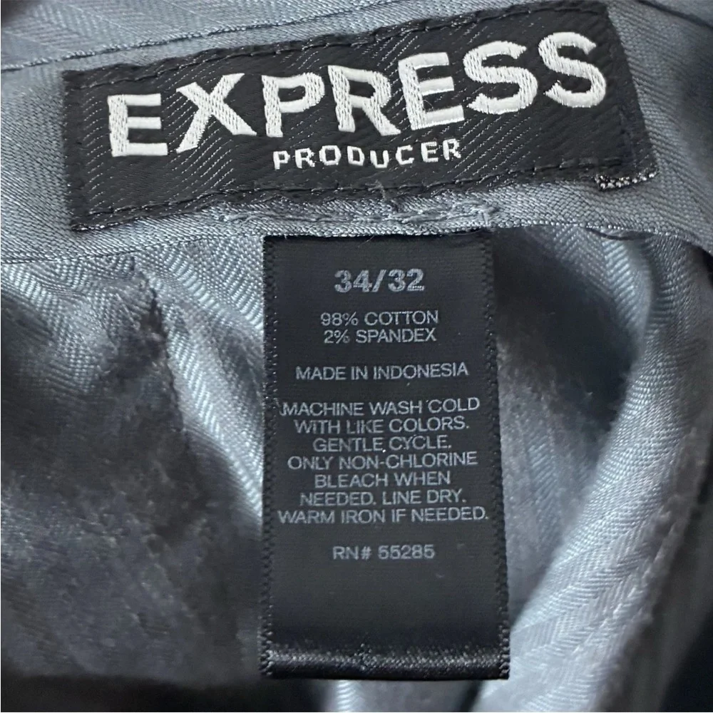 Express Producer Pants 34x32 Cotton Grey Striped Workwear Office Career Work